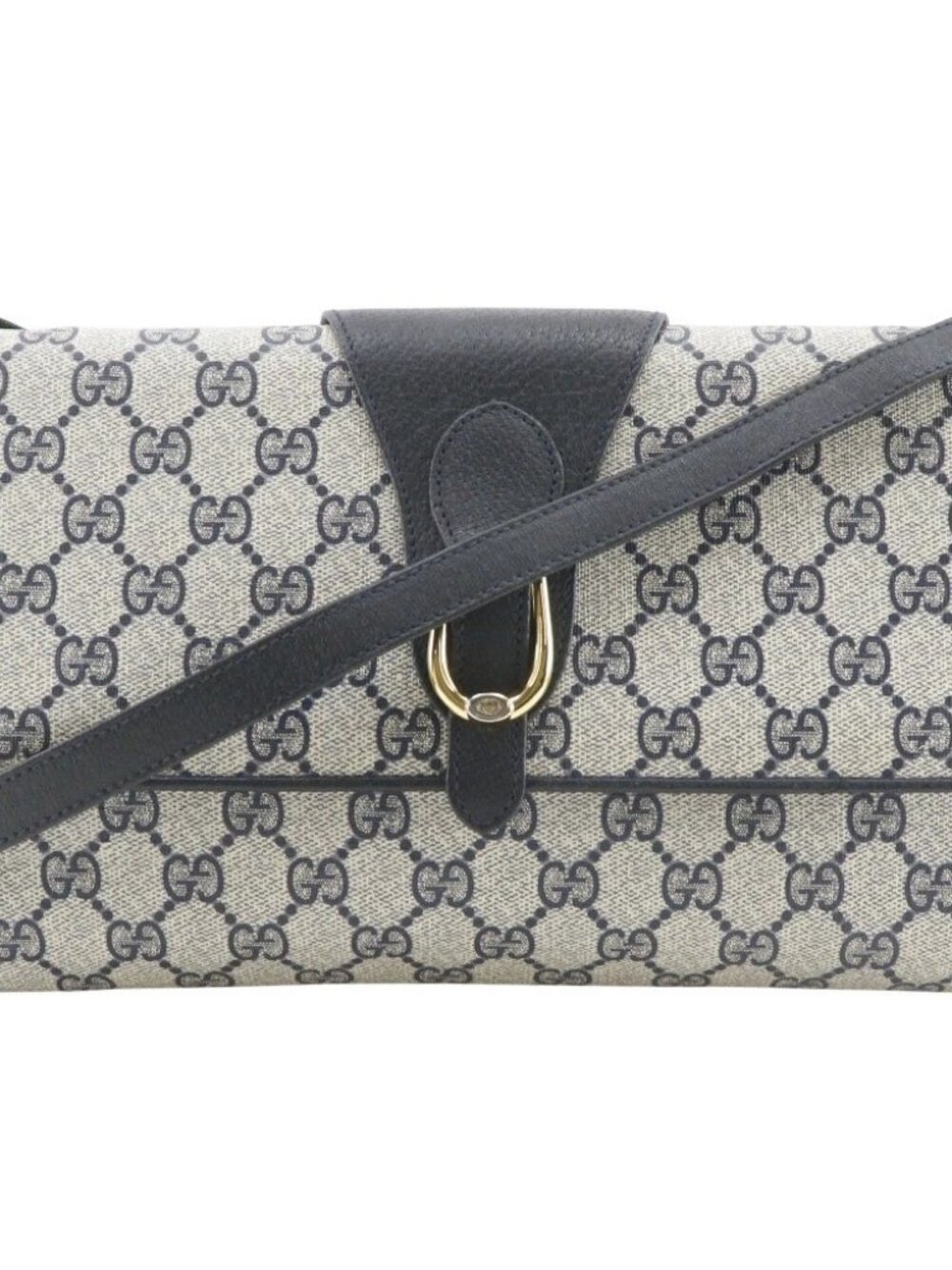 GUCCI Old Gucci Shoulder Bag 904.02.050 2-way clutch Gray / navy GG plus Women